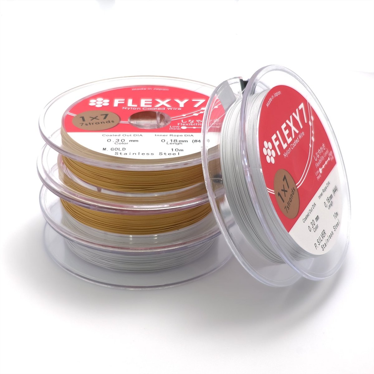 Stainless Steel Nylon Coated Flexible Wire Findings by 10 Meters in Gold &amp; Silver | SP-014