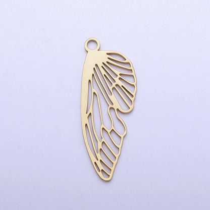 Stainless Steel Open Butterfly Mariposa Wings Open Charm in Gold &amp; Silver | P-925