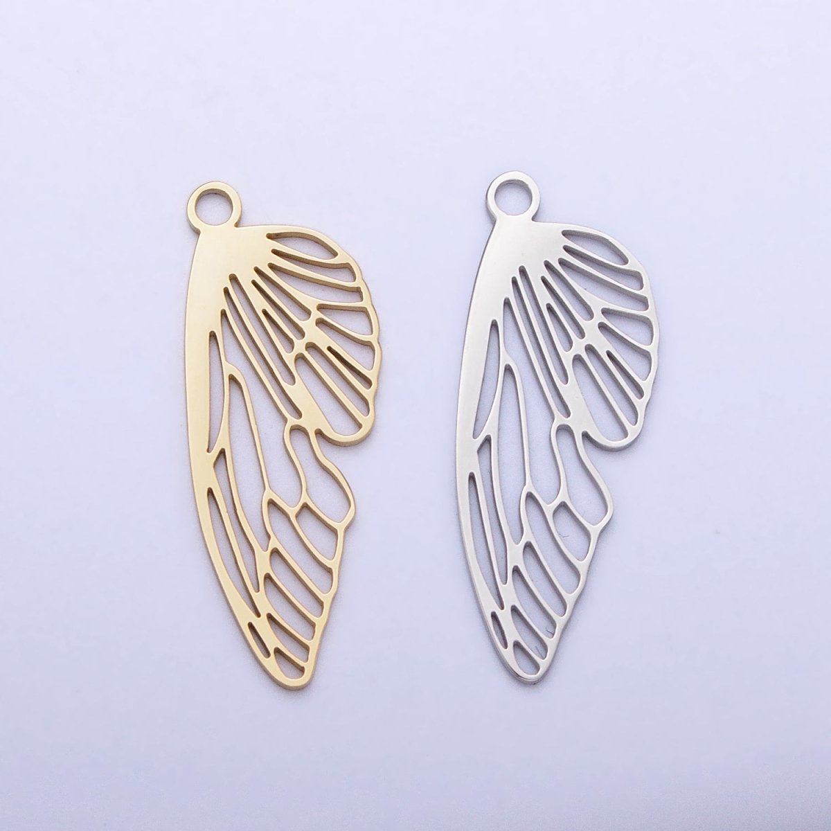 Stainless Steel Open Butterfly Mariposa Wings Open Charm in Gold &amp; Silver | P-925