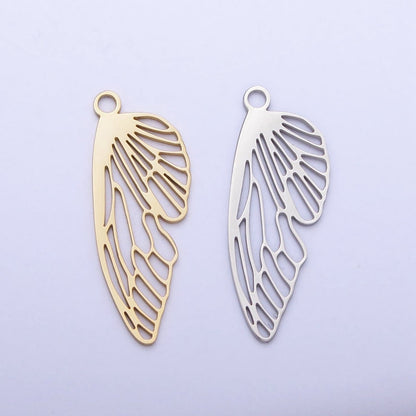Stainless Steel Open Butterfly Mariposa Wings Open Charm in Gold &amp; Silver | P-925