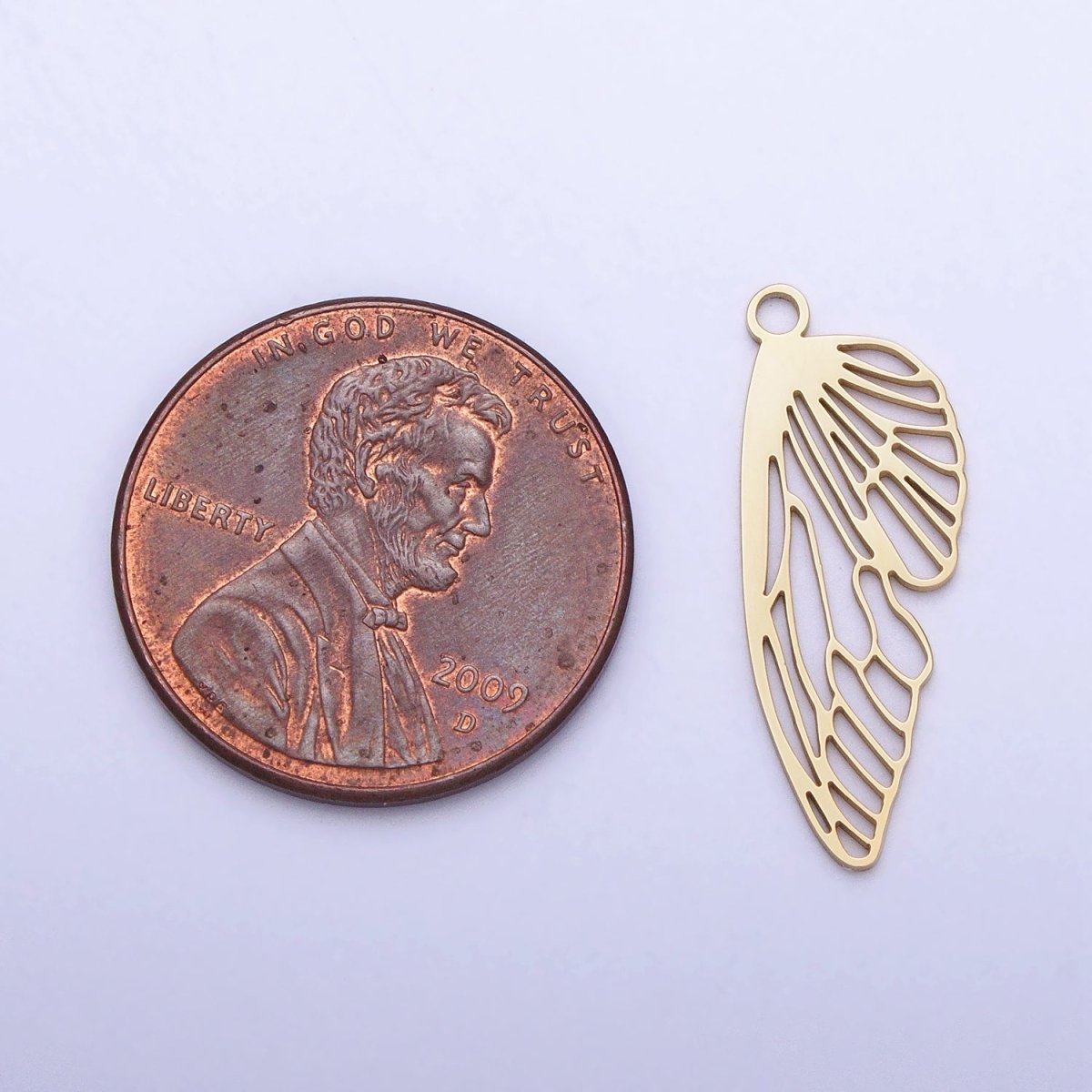 Stainless Steel Open Butterfly Mariposa Wings Open Charm in Gold &amp; Silver | P-925