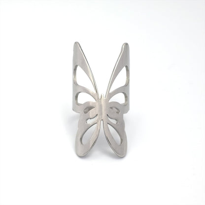 Stainless Steel Open Butterfly Ring in Gold &amp; Silver | RINGS-00264