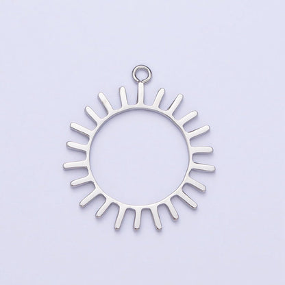 Stainless Steel Open Celestial Sun Geometric Add-On Charm in Gold &amp; Silver | P-897