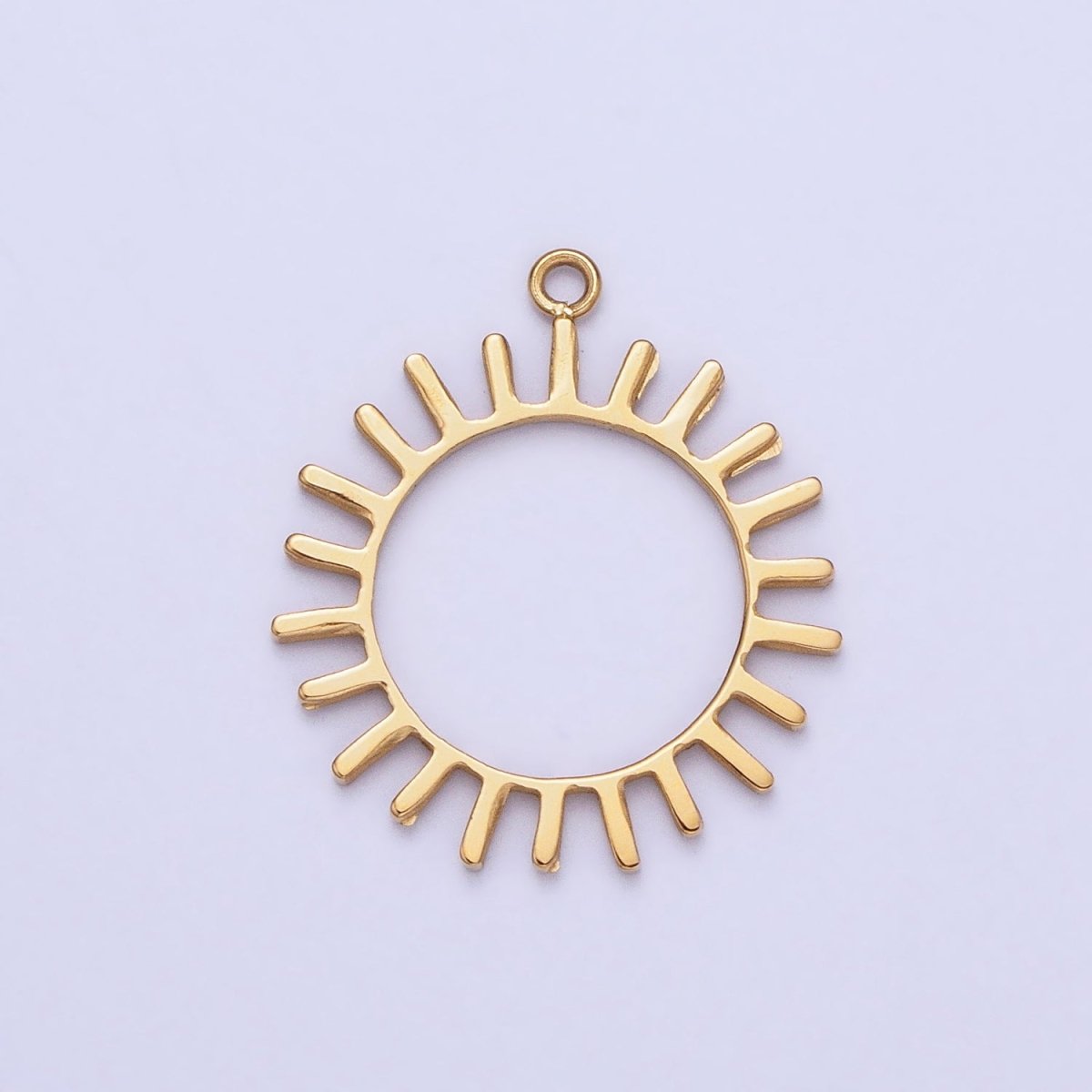 Stainless Steel Open Celestial Sun Geometric Add-On Charm in Gold &amp; Silver | P-897