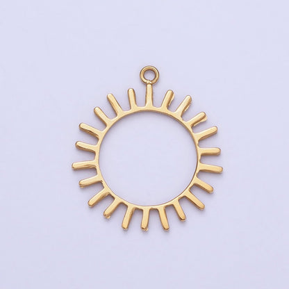 Stainless Steel Open Celestial Sun Geometric Add-On Charm in Gold &amp; Silver | P-897