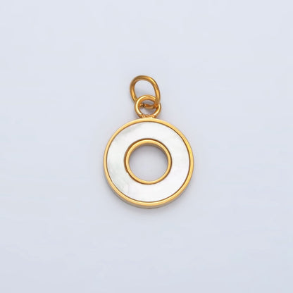 Stainless Steel Open Round Shell Pearl Charm | P1039