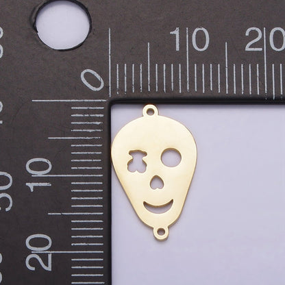 Stainless Steel Open Shape Smiley Face Minimalist Connector | P1231