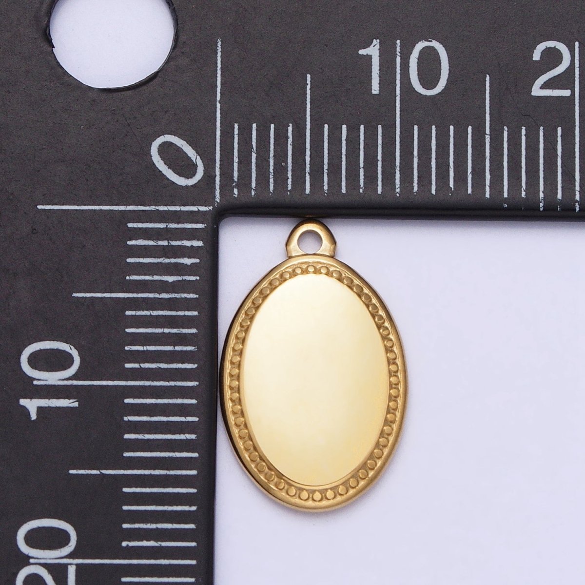 Stainless Steel Oval Oblong Minimalist Add-On Charm in Gold &amp; Silver | P-906