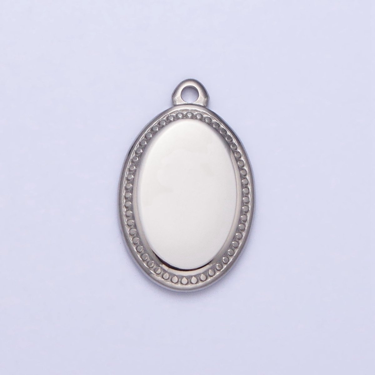 Stainless Steel Oval Oblong Minimalist Add-On Charm in Gold &amp; Silver | P-906