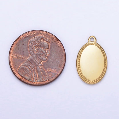 Stainless Steel Oval Oblong Minimalist Add-On Charm in Gold &amp; Silver | P-906