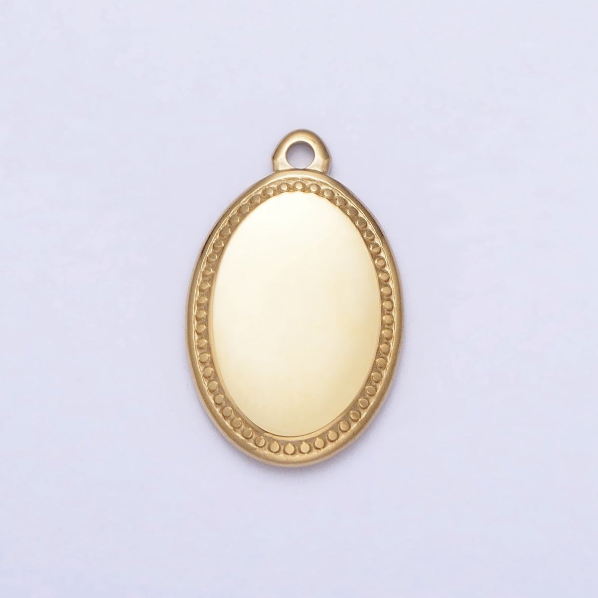 Stainless Steel Oval Oblong Minimalist Add-On Charm in Gold &amp; Silver | P-906