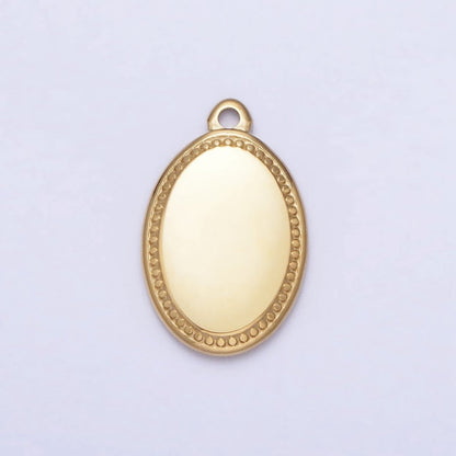 Stainless Steel Oval Oblong Minimalist Add-On Charm in Gold &amp; Silver | P-906