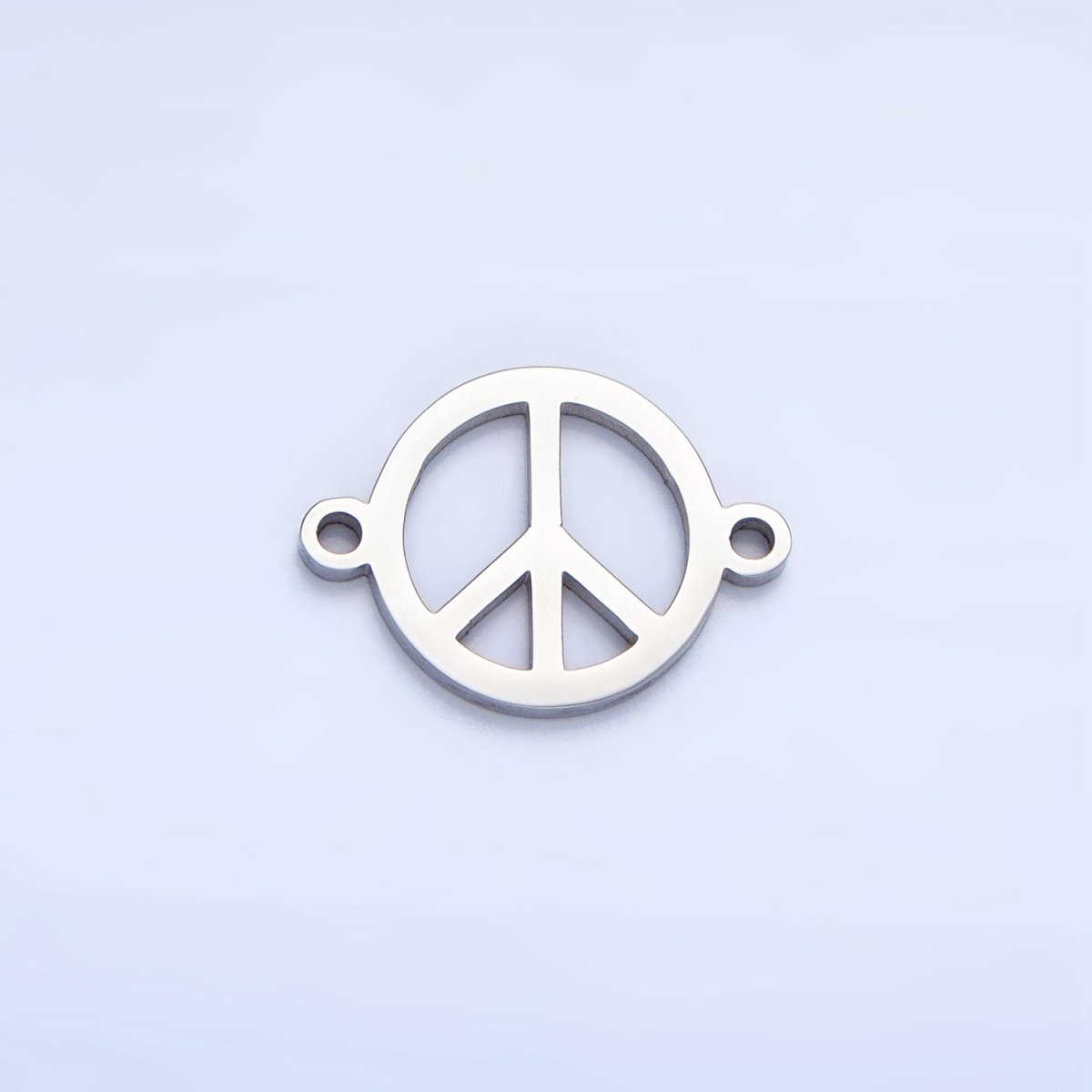 Stainless Steel Peace Sign Symbol Charm Connector in Gold &amp; Silver | G-462