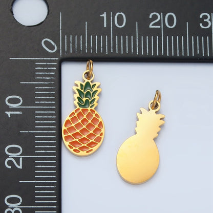 Stainless Steel Pineapple Fruit Enamel Mini Charm | P684
