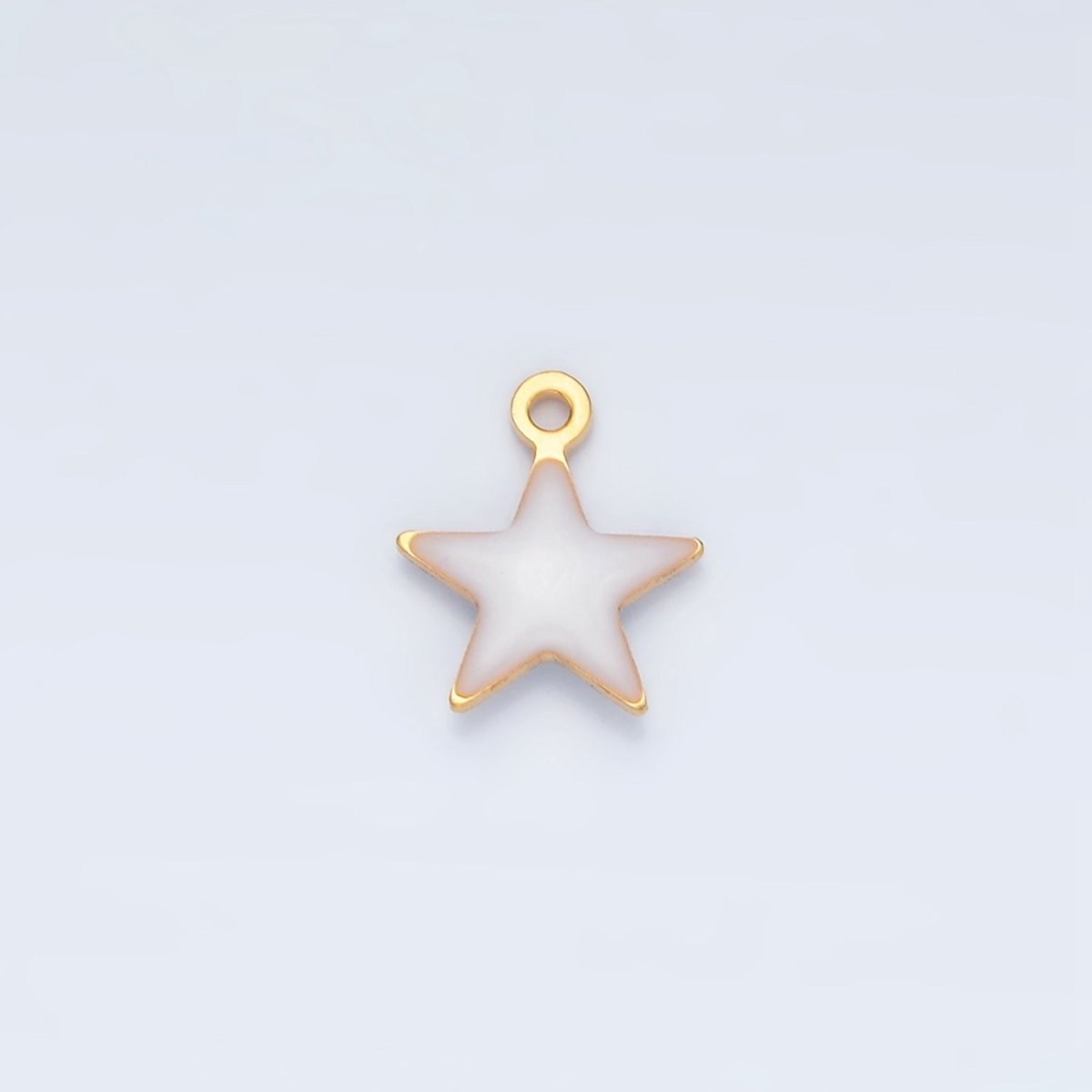 Stainless Steel Pink, Green, White Enamel Mini Celestial Star Charm | P1018