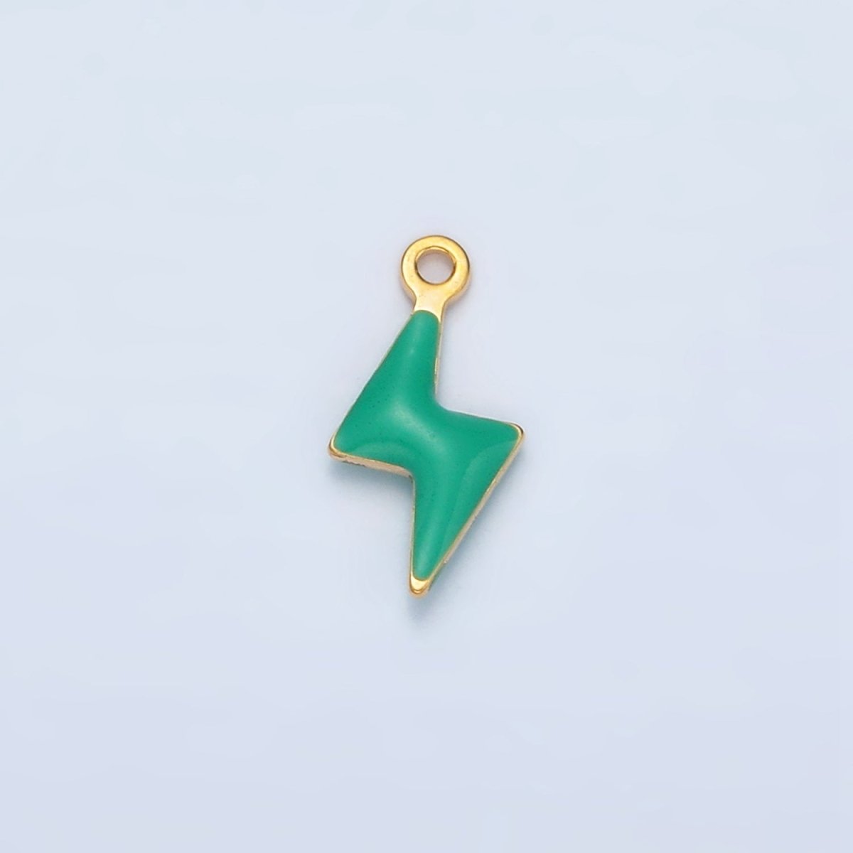 Stainless Steel Pink, Green, White Enamel Mini Lightning Thunder Charm | P1019
