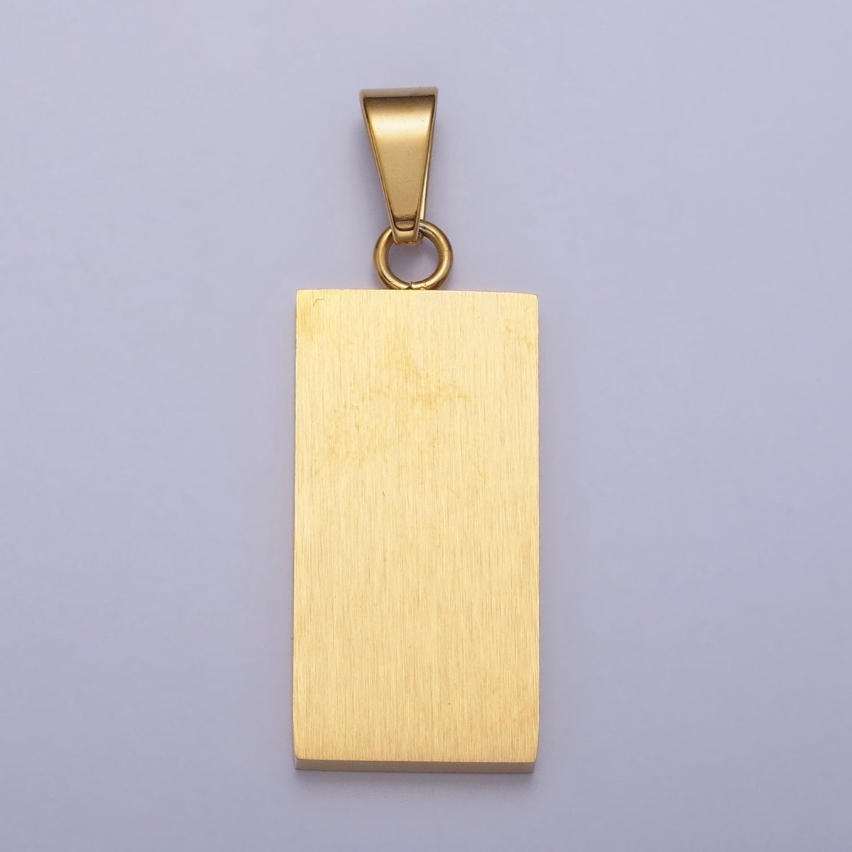 Stainless Steel Rectangular Black Matte Tag Pendant in Gold &amp; Silver | P1100