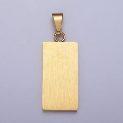 Stainless Steel Rectangular Black Matte Tag Pendant in Gold &amp; Silver | P1100