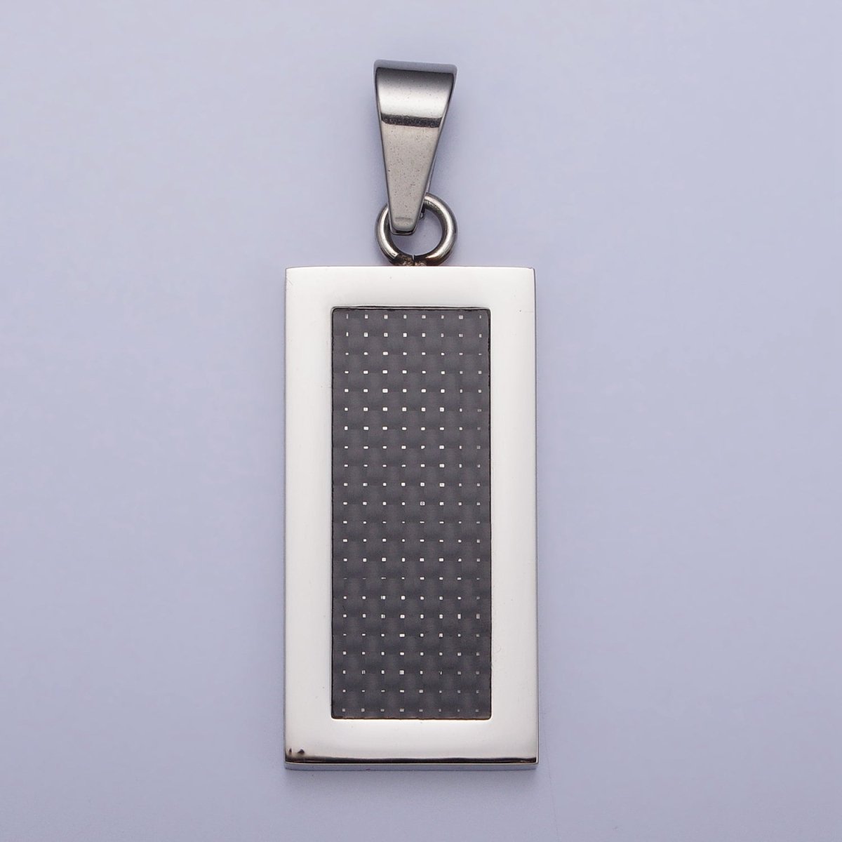 Stainless Steel Rectangular Black Matte Tag Pendant in Gold &amp; Silver | P1100