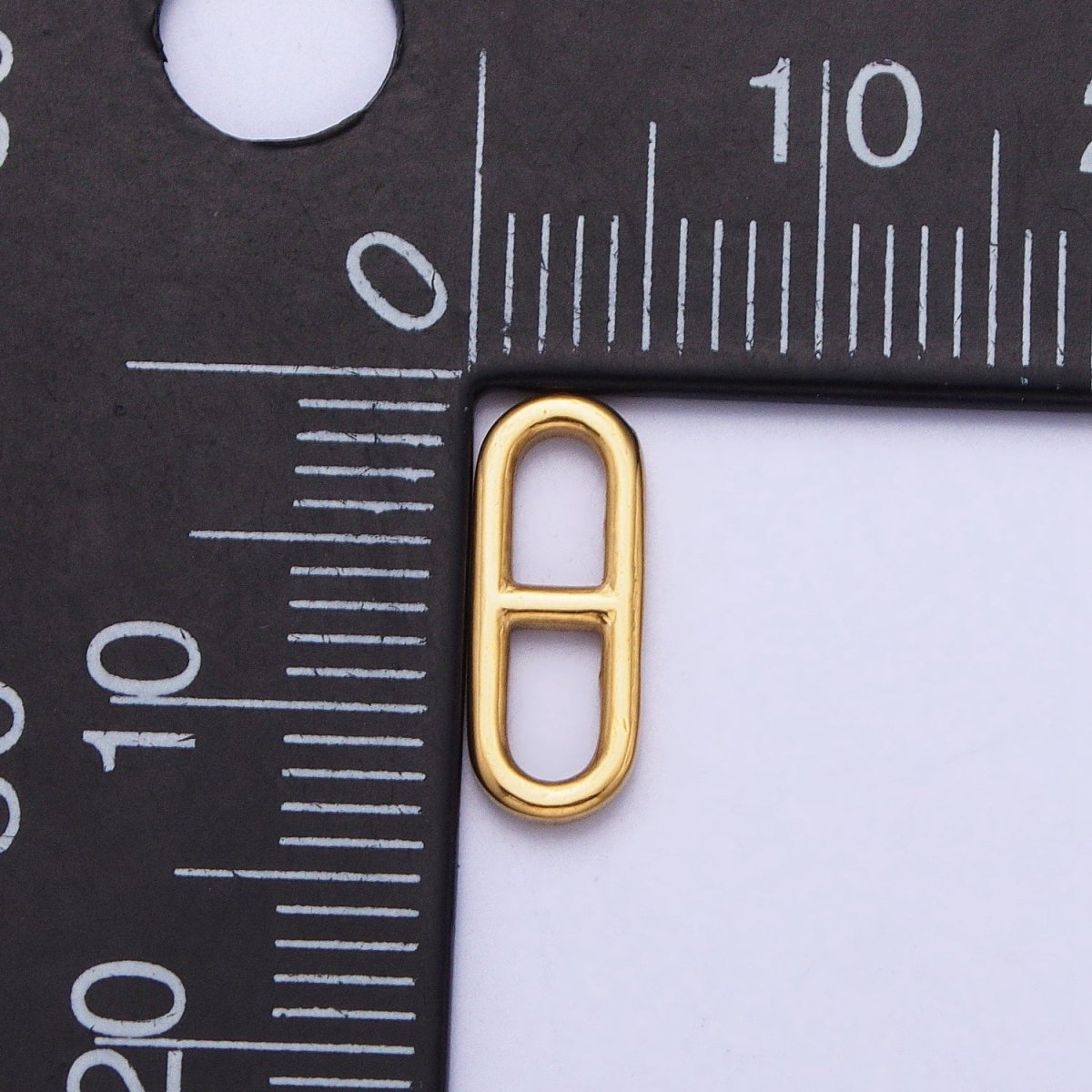 Stainless Steel Rectangular Oblong Mariner Anchor Link Charm in Gold &amp; Silver | P-898