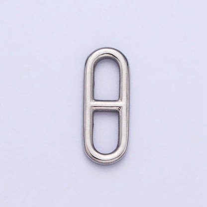 Stainless Steel Rectangular Oblong Mariner Anchor Link Charm in Gold &amp; Silver | P-898