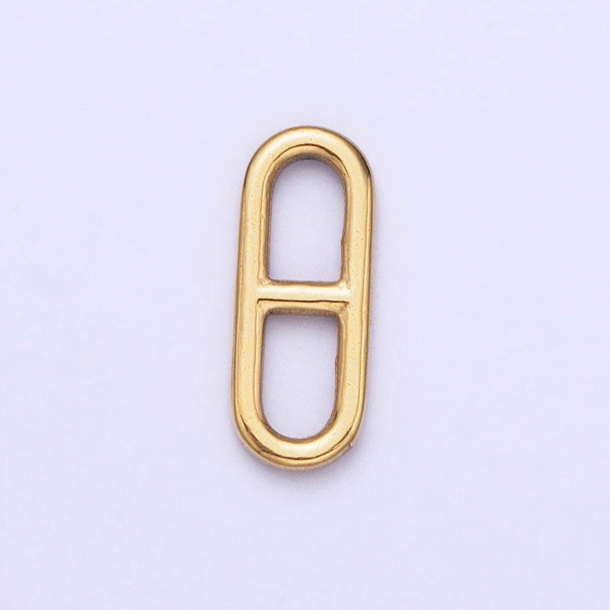 Stainless Steel Rectangular Oblong Mariner Anchor Link Charm in Gold &amp; Silver | P-898