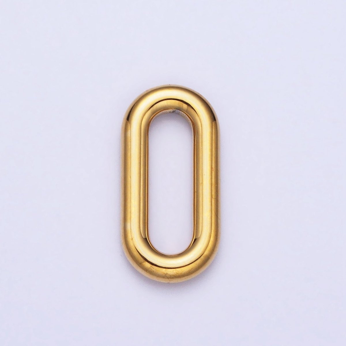 Stainless Steel Rectangular Oblong Paperclip Link Charm in Gold &amp; Silver | P-903
