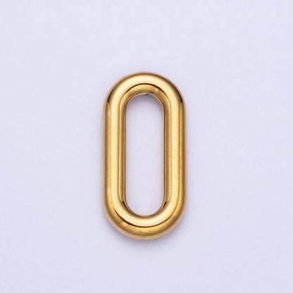 Stainless Steel Rectangular Oblong Paperclip Link Charm in Gold &amp; Silver | P-903