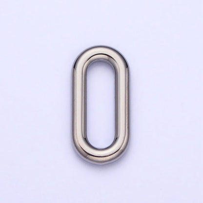 Stainless Steel Rectangular Oblong Paperclip Link Charm in Gold &amp; Silver | P-903