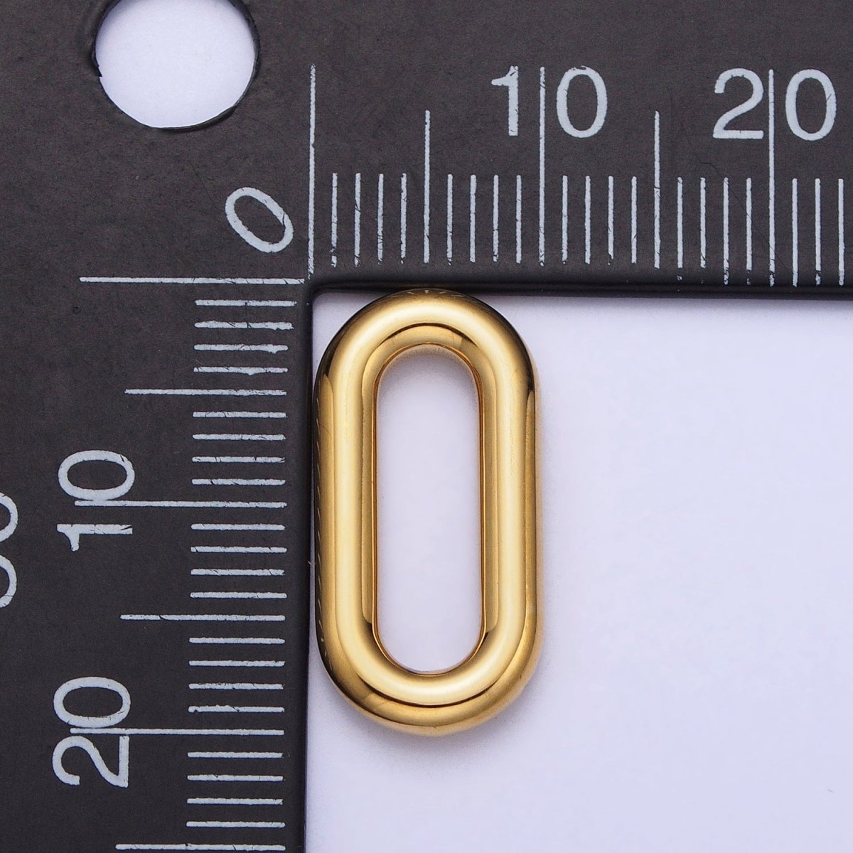 Stainless Steel Rectangular Oblong Paperclip Link Charm in Gold &amp; Silver | P-903