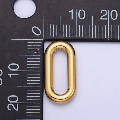 Stainless Steel Rectangular Oblong Paperclip Link Charm in Gold &amp; Silver | P-903