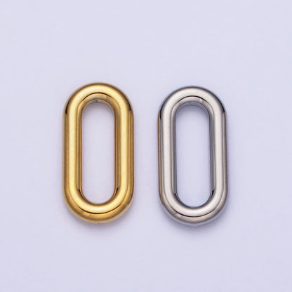 Stainless Steel Rectangular Oblong Paperclip Link Charm in Gold &amp; Silver | P-903