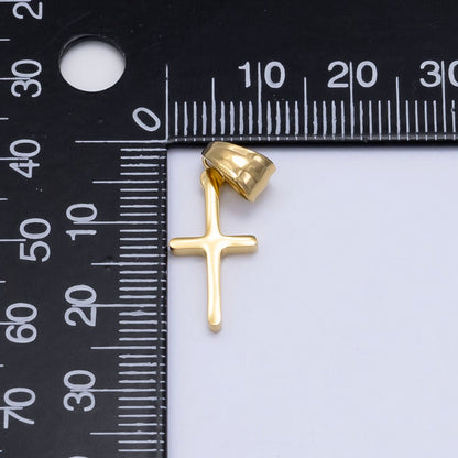 Stainless Steel 22mm Religious Cross Minimalist Pendant in Gold &amp; Silver | P1289