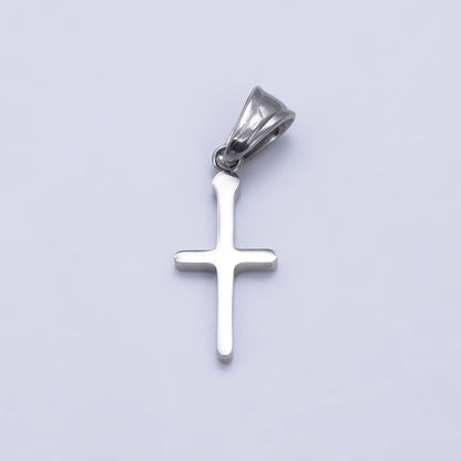 Stainless Steel 22mm Religious Cross Minimalist Pendant in Gold &amp; Silver | P1289