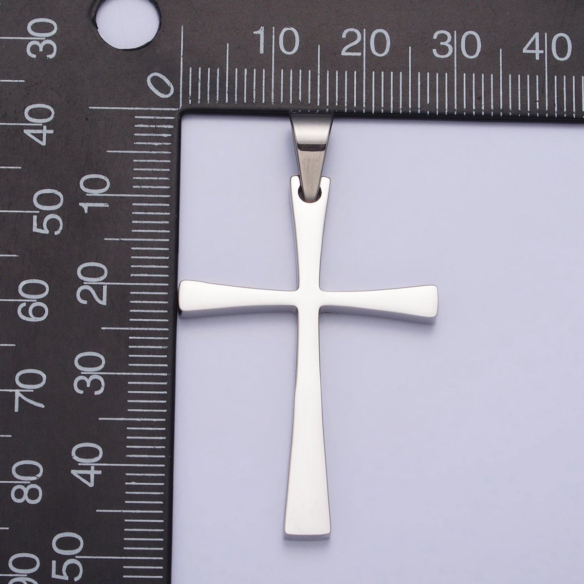 Stainless Steel Religious Curved Pattee Cross Pendant in Gold &amp; Silver | P-1095 P-1096