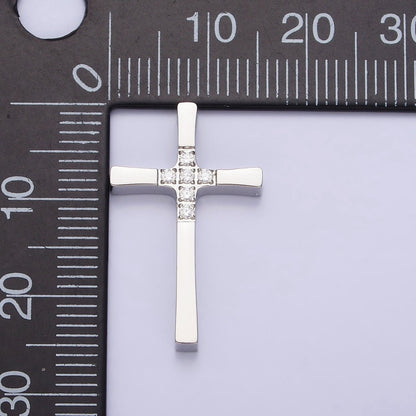 Stainless Steel Religious Curved Pattee Latin Cross Gold Pendant in Gold &amp; Silver  P-1138