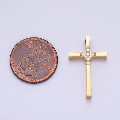 Stainless Steel Religious Curved Pattee Latin Cross Gold Pendant in Gold &amp; Silver  P-1138