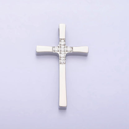 Stainless Steel Religious Curved Pattee Latin Cross Gold Pendant in Gold &amp; Silver  P-1138