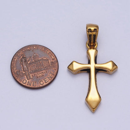 Stainless Steel Religious Passion Cross Gold, Silver Pendant J-318 J-341