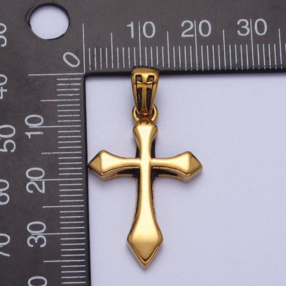 Stainless Steel Religious Passion Cross Gold, Silver Pendant J-318 J-341