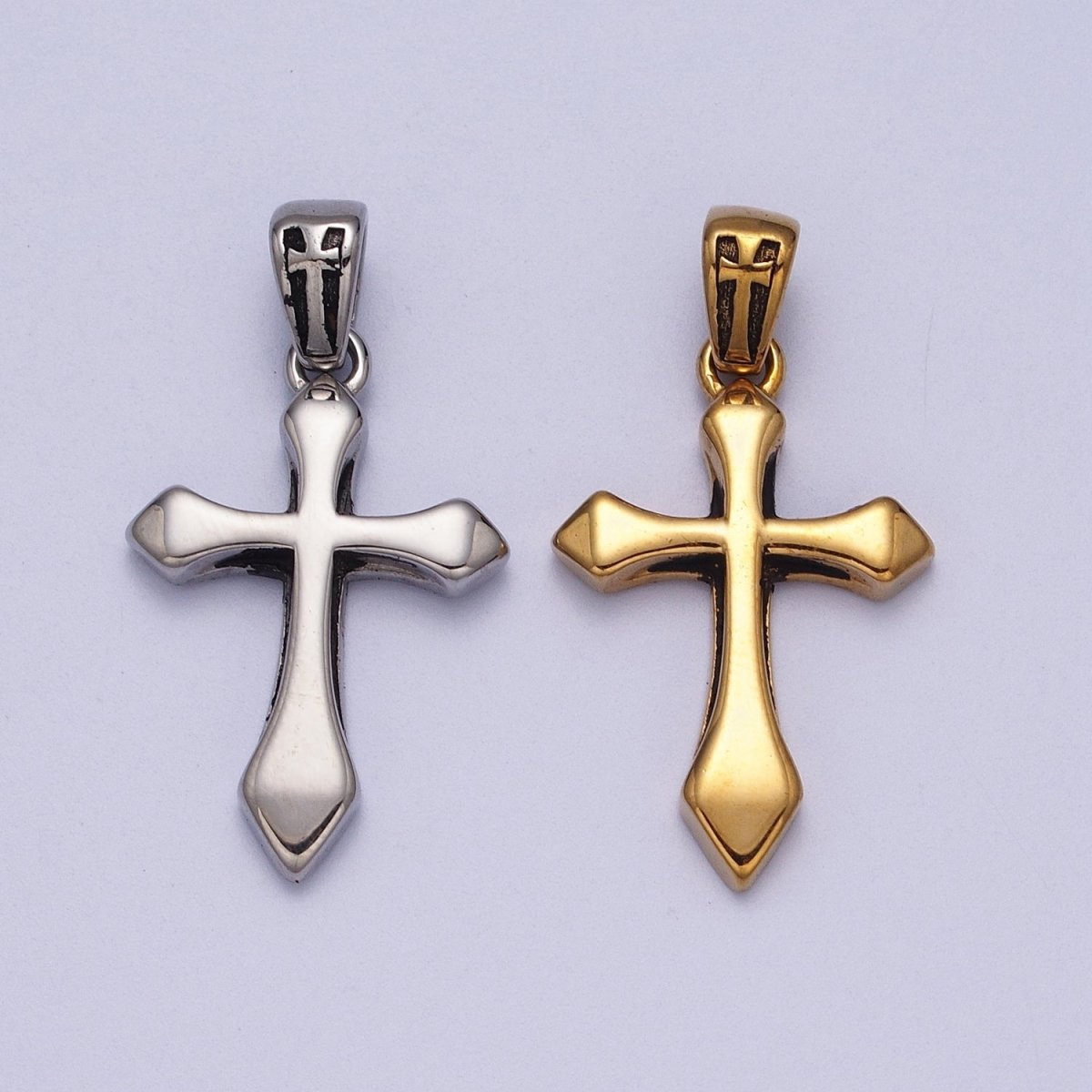 Stainless Steel Religious Passion Cross Gold, Silver Pendant J-318 J-341