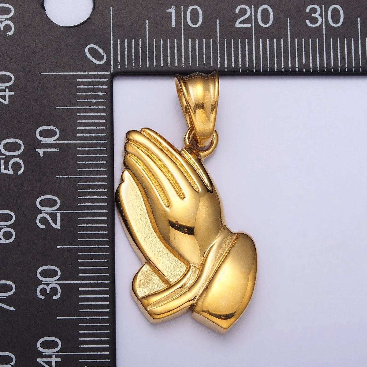 Stainless Steel Religious Prayer Hands Pendant in Gold &amp; Silver P-1146