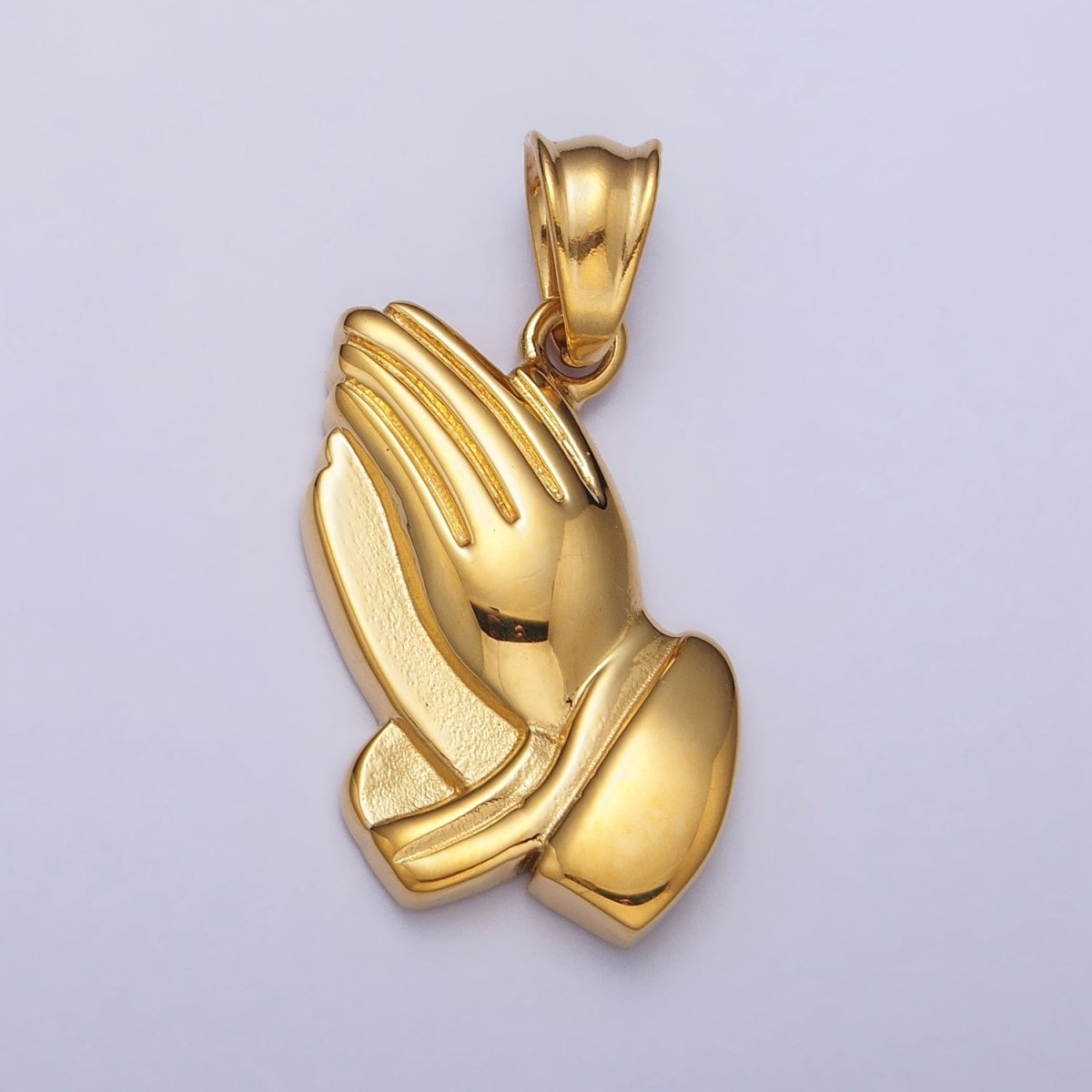 Stainless Steel Religious Prayer Hands Pendant in Gold &amp; Silver P-1146