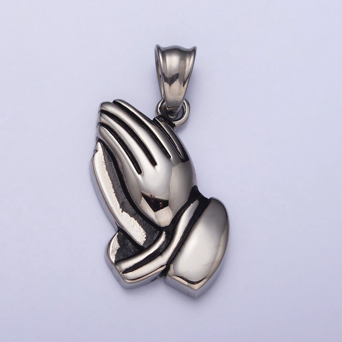 Stainless Steel Religious Prayer Hands Pendant in Gold &amp; Silver P-1146