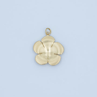 Stainless Steel Ringed Lined Flower Charm | P791