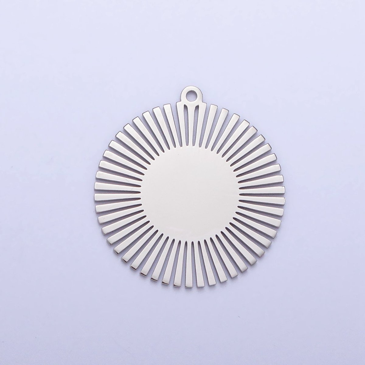 Stainless Steel Round Celestial Shining Sun Charm in Gold &amp; Silver | P-908