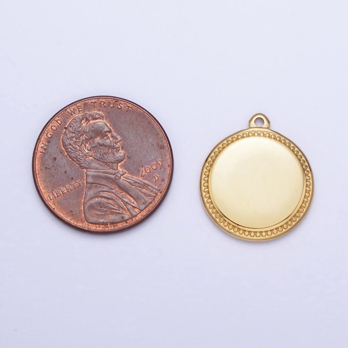 Stainless Steel Round Circular Minimalist Add-On Charm in Gold &amp; Silver | P-904