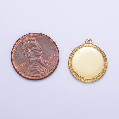 Stainless Steel Round Circular Minimalist Add-On Charm in Gold &amp; Silver | P-904