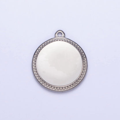 Stainless Steel Round Circular Minimalist Add-On Charm in Gold &amp; Silver | P-904