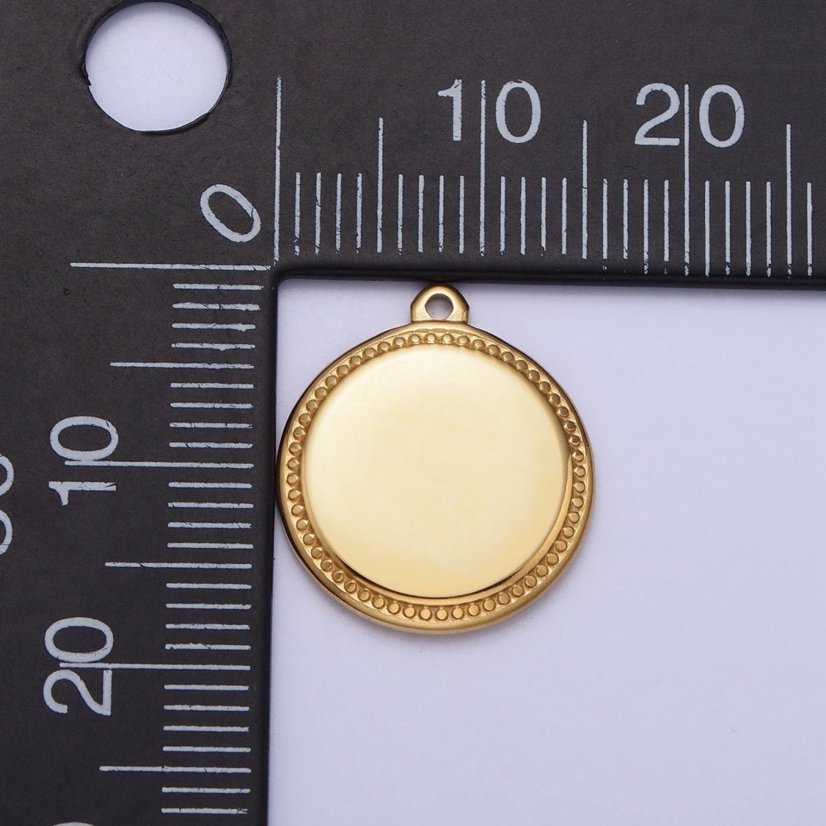 Stainless Steel Round Circular Minimalist Add-On Charm in Gold &amp; Silver | P-904